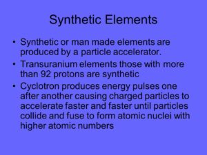 Synthetic elements