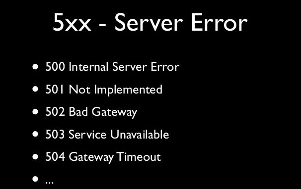Error Code- Server Error 5xx
