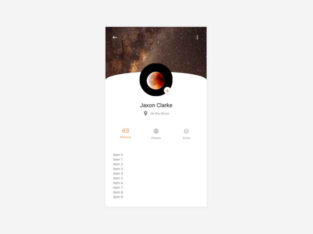 Android profile screen UI kit